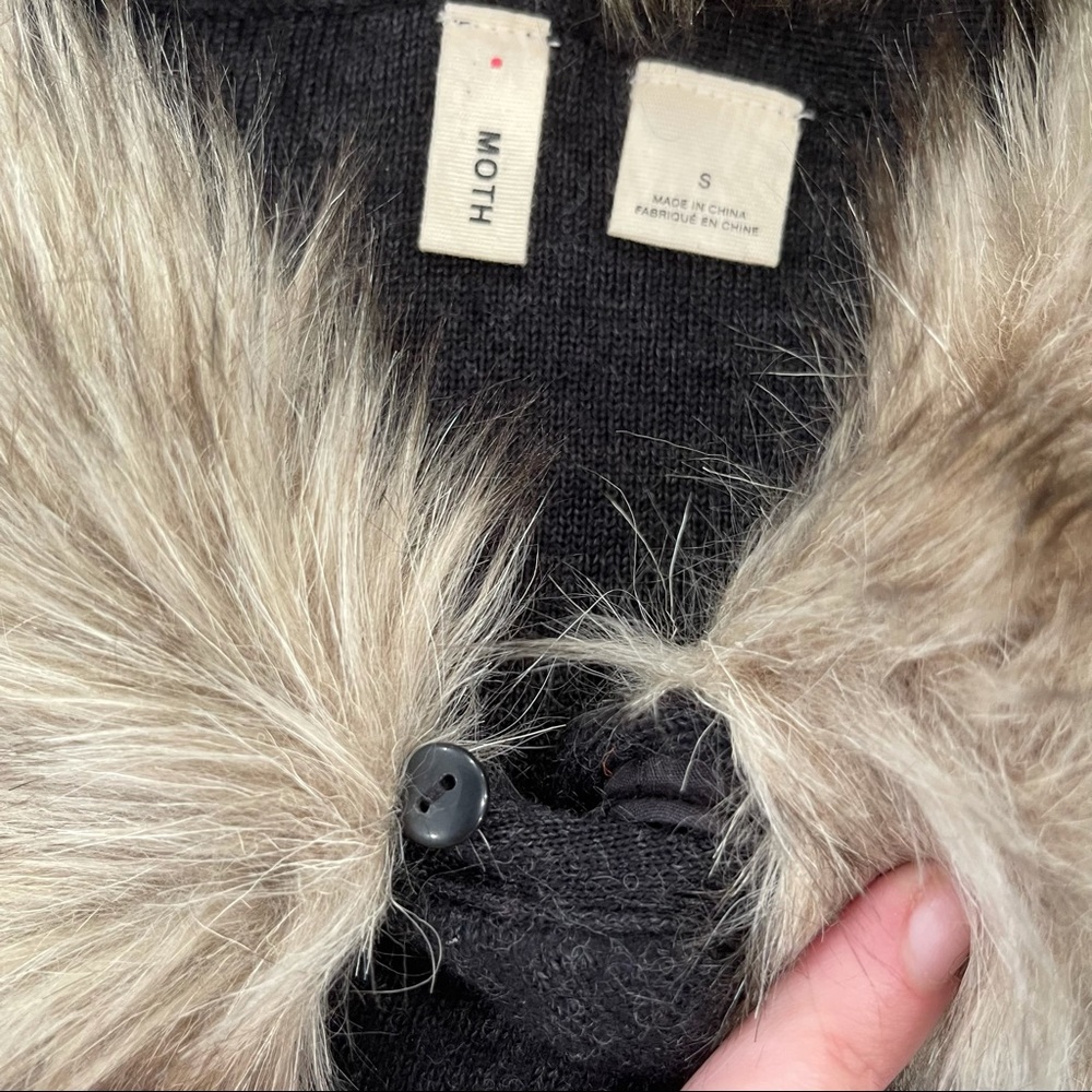 🎉HOST PICK🎉 Anthropologie Moth faux fur gray sweater - Picture 11 of 15